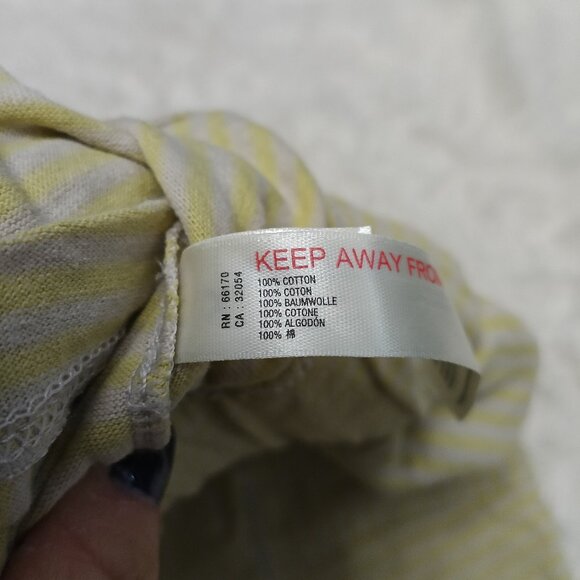 Free People Intimately Women's Yellow Stripped Waist Band Cotton Pants XS - Picture 8 of 8